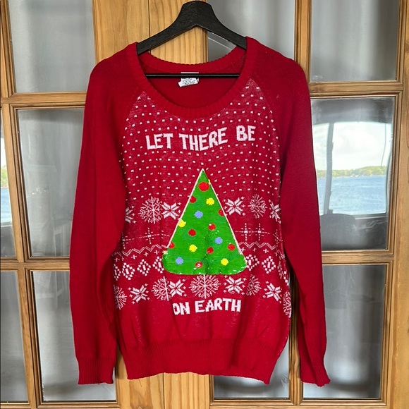 Let There Be Pizza On Earth Holiday Sweater - Picture 1 of 4